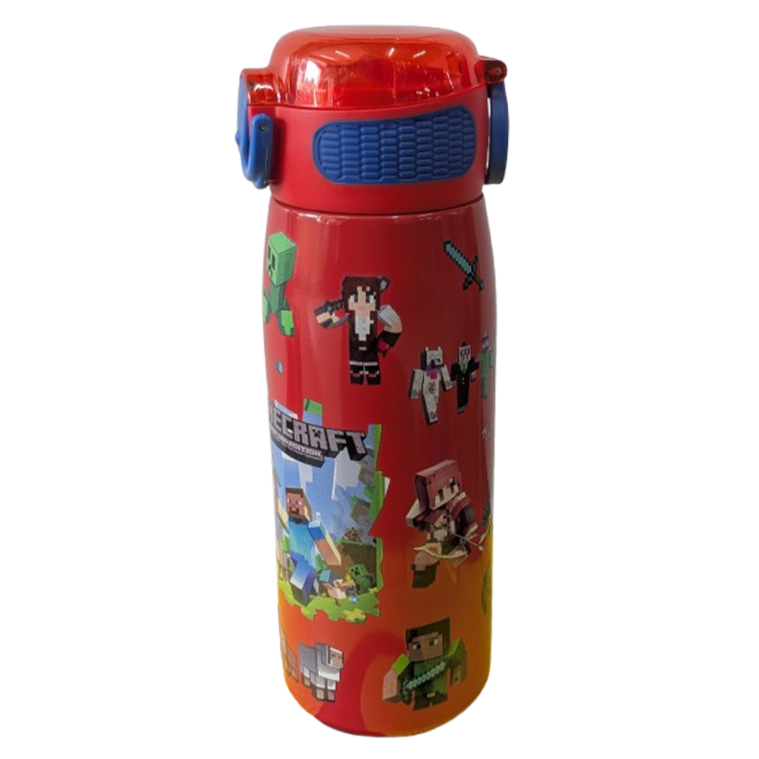 Minecraft themed kids water bottle